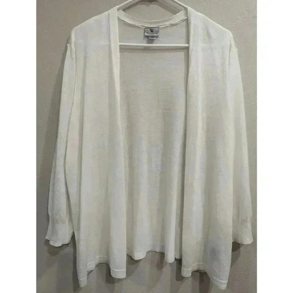 White simple cardigan by Worthington Woman size 1X - Picture 1 of 6